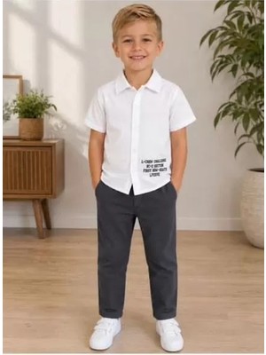 DMR Elegance 2/10 Yaş Müslin Gömlek Denim Pantolon Çocuk Takımı