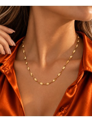 Hotchic Hotchıc Gold Renk Burgu Detaylı Zarif Zincir Çelik Kolye