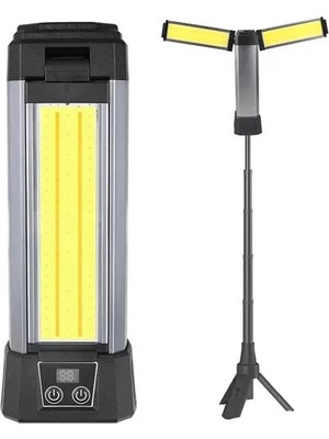 Motto Ticaret Powermaster PM-24565 25 Watt USB - Type-C Girişli P50 ve Cob Ledli 2 Kanatlı Kollu Çalışma Lamb