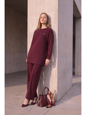 Kado Online Kristal Kumaş Çima Detay Pantolonlu Takım