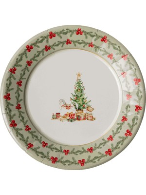 Naturware Xmas Tale Kağıt Tabak 26 cm 12'li Paket