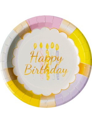 Naturware Birthday Kağıt Tabak 26 cm 12'li Paket