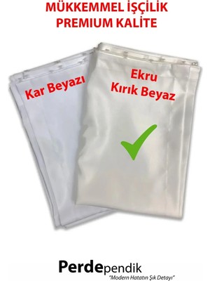 Emes Güneşlik Perde Ekru, Kırık Beyaz, Krem Güneşlik Perde Saten Lüks Kalın 1. Kalite Hazır Perde