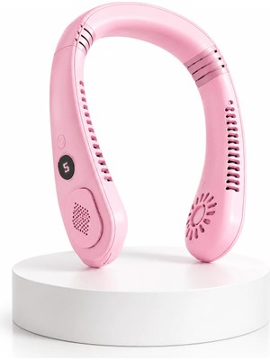 Elektronikçim Pembe Boyun Fanı Kablosuz Taşınabilir Sessiz Çalışan Kişisel Serinletici Fan