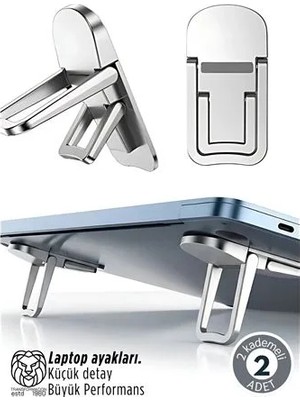 Elektronikçim Lukas Schneider Serisi 2’li Gri Laptop Standı - Ergonomik 2 Kademeli Yükseltici 722892
