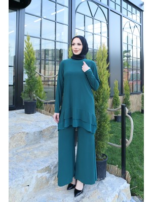 Nisum Moda Ispanyol Paça Pantolonlu Ikili Takım