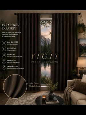 Karasi Yiğit Perde Kahve Karartma Blackout Fon Perde Düz Dikim