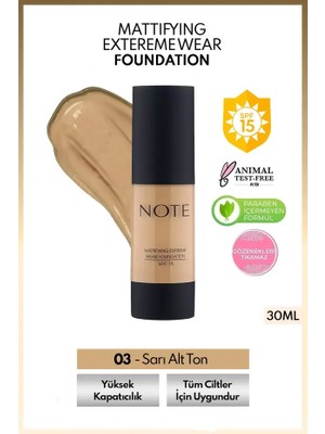 Bezos Spf 15 Mat Kapatıcı Fondöten - 03 Medium Beige