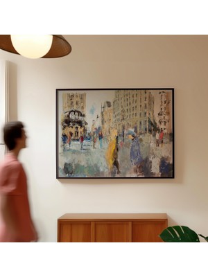 Pegziz Modern Madrid Şehir Manzarası Çerçeveli Sanat Poster Duvar Dekoru
