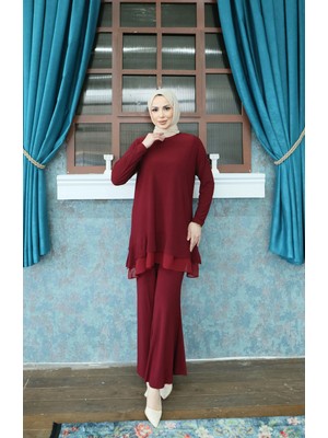 Nisum Moda Ispanyol Paça Pantolonlu Ikili Takım