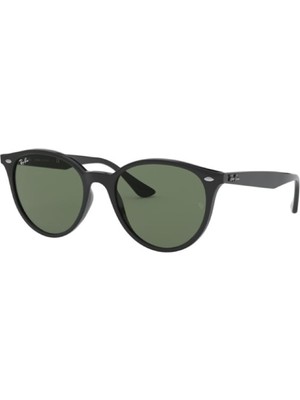 Ray-Ban Rb 4305 601/71 Unisex Güneş Gözlüğü Round Siyah Çerçeve ile Yeşil Organik Cam