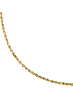 Zeino Burgu Zincir Kolye  - 14K Altın Kaplama - 55 cm (4 Mm)