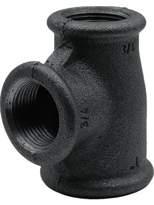 1"x1/2"x1/2" Siyah Inegal Te Trakya Döküm