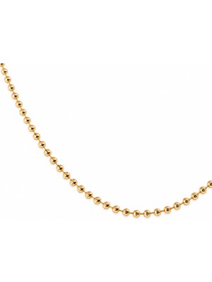 Zeino Dorika Top Zincir Kolye  - 14K Altın Kaplama - 50 cm