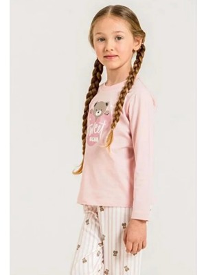 Queen Kids RP3911  Kız Çocuk Sweet Pijama Takımı Pembe