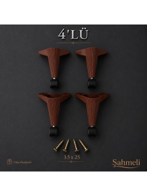 Şahmeli Tekerlekli Sehpa Ayağı 20CM 360 Derece 4 Adet