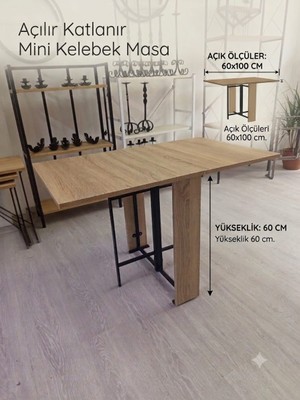 Woodiron Çok Amaçlı Mini Açılır Katlanır Kelebek Masa