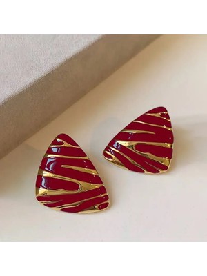 Nish Point Bordo Trend Küpe