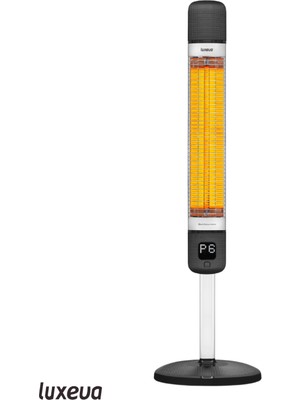 Luxeva Smart FR Wi-Fi Akıllı Karbon Infrared Ayaklı Isıtıcı 2500W IP55 Dış Mekan Elektrikli Soba Siyah