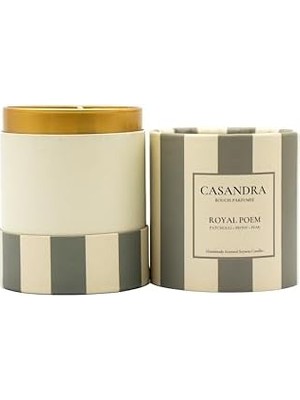 Gees Global Casandra Royal Poemsoya Mum – Patchouli & Şakayık & Armut Kokulu Dekoratif Aromaterapi Mum