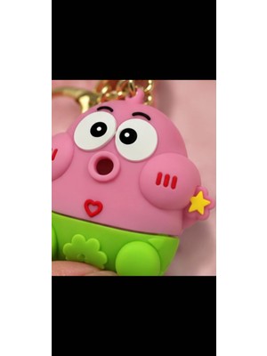 Xuping Sevimli Pembe Karakter Silikon Anahtarlık Çanta Süsü – 3D Figürlü Yıldız Detaylı Kawaii Aksesuar