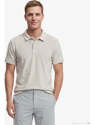 Nautica Erkek Gri Regular Fit Havlu Polo Yaka T-Shirt K65351T.0YM