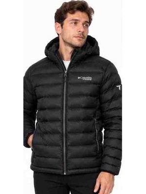 Columbia Titanium Omni Heat Termal Siyah Slim Fit Sabit Kapşonlu Şişme Mont