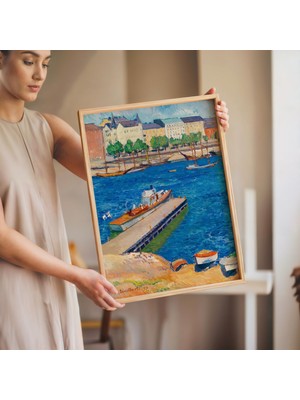 Pegziz Kuzey Limanı Deniz Manzarası Çerçeveli Sanat Duvar Dekoru