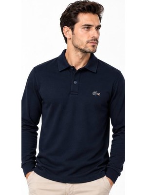 Lacoste Polo Çıt Çıt Kapama Lacivert Regular Fit Uzun Kol