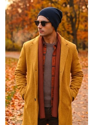 Ritagarcia Unisex Çizgili Fitilli Dört Mevsim Pamuklu Penye Bere Esnek Mevsimlik Beanie Bere