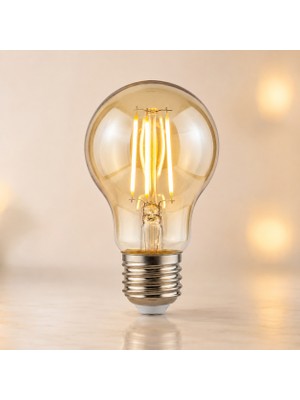 Orbus A60 LED Filament Ampul 4.8W Amber Cam 2700K Sarı Işık 540 Lümen