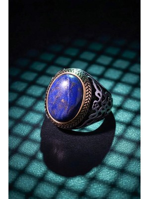 Takıdepo Lapis Lazuli Taşlı Gümüş Erkek Yüzük