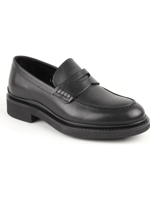 Libero LZ5009 Hakiki Antik Deri Kalın Kauçuk Tabanlı Kadın Klasik Casual Loafer