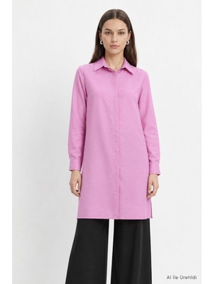 Rays Gizli Düğmeli Tunik 8698 Pembe