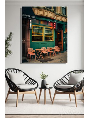 Şehber Brooklyn'deki Hanson Dry Bar'ın Retro Dış Cephesi Dikey Kanvas Tablo 4289