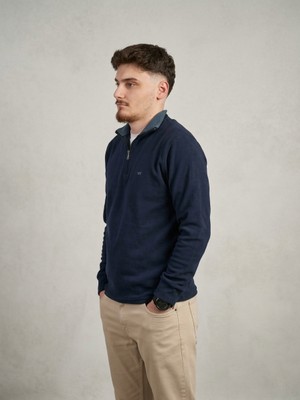 Felvino Erkek Premium Yarım Fermuarlı Yaka Detaylı Pike Sweatshirt
