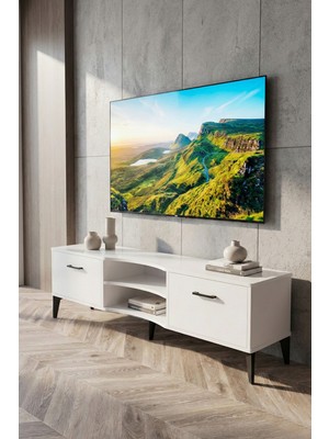Bezos Vera Tv Sehpası Suntalam Beyaz 160X35 cm