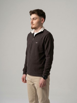 Felvino Erkek Premium Yarım Fermuarlı Yaka Detaylı Pike Sweatshirt