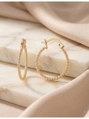 İryum Altın Top Halka Küpe (Çapı:1.8cm)