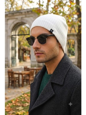 Ritagarcia Unisex Çizgili Fitilli Dört Mevsim Pamuklu Penye Bere Esnek Mevsimlik Beanie Bere
