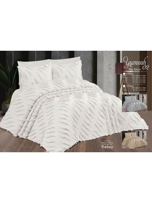 Bezos Çift Kişilik Yatak Örtüsü Krem 3 Parça Yatak Örtüsü Bedspread