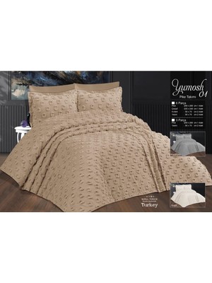 Bezos Çift Kişilik Yatak Örtüsü Gri 6 Parça Yatak Örtüsü Bedspread
