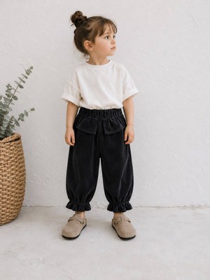 Poala Kids Kız Çocuk Paçası Fırfırlı Kadife Pantolon