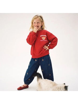 Poala Kids Unisex Çocuk Bear Sweatshirt