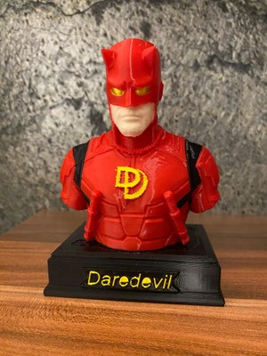 Riva Self Daredevil 13 cm 3D Baskı Dekoratif Büst | Marvel Koleksiyon Figürü ve Masaüstü Aksesuarı