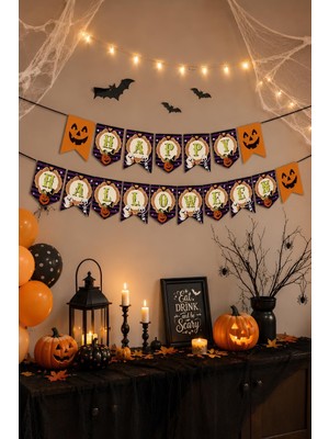 Patladı Gitti Banner Happy Halloween Cadılar Bayramı Parti Malzemesi