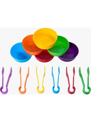 Eğlenceli Tasarımlı Hi-Q Toys Kase ve Cımbız Aktarma Seti 6'lı 0-8 Yaş Arası Çocuklar İçin