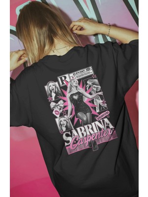 Sevbano Sabrina Carpenter Şarkıcı Baskılı Unisex Oversize Premium Tişört