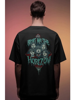 Sevbano Bring Me The Horizon Rock Metal Müzik Grubu Baskılı Unisex Oversize Premium Tişört