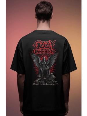 Sevbano Ozzy Osbourne Black Sabbath Rapper Şarkıcı Baskılı Unisex Oversize Premium Tişört